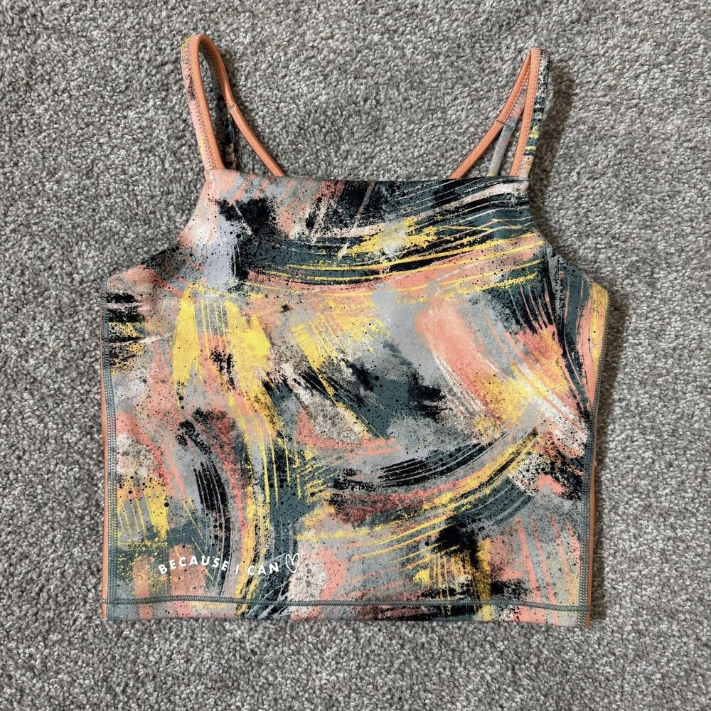 Athleta Girl Simone Biles Tank Girls 12 Multicolor Longline Athletic Camisole